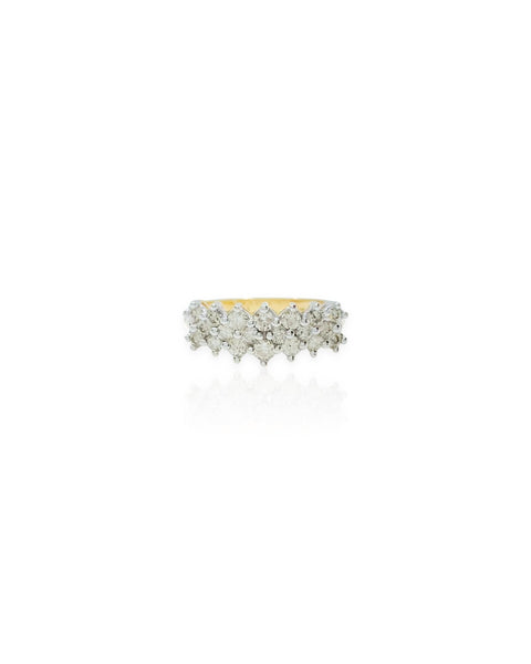 14k Gold Diamond Triple Row Ring (7)