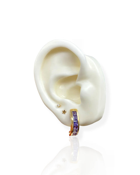 10k Gold Iolite Scoop Earrings