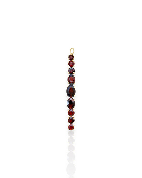 14k Gold Garnet Line Charm