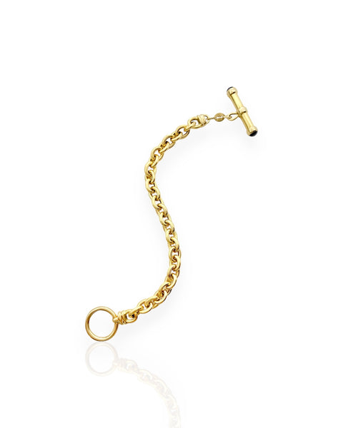 14k Gold Toggle Clasp Cable Link Bracelet (7.5