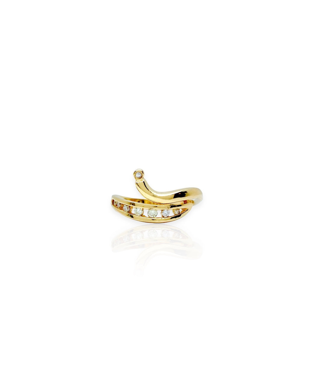 14k Gold Diamond Squiggle Ring (6.5)