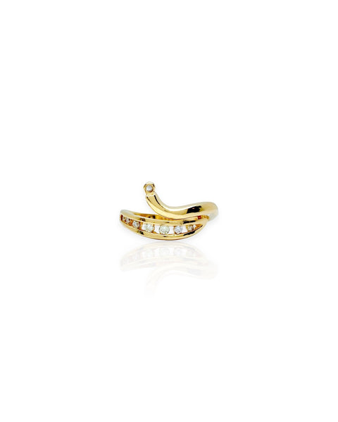 14k Gold Diamond Squiggle Ring (6.5)