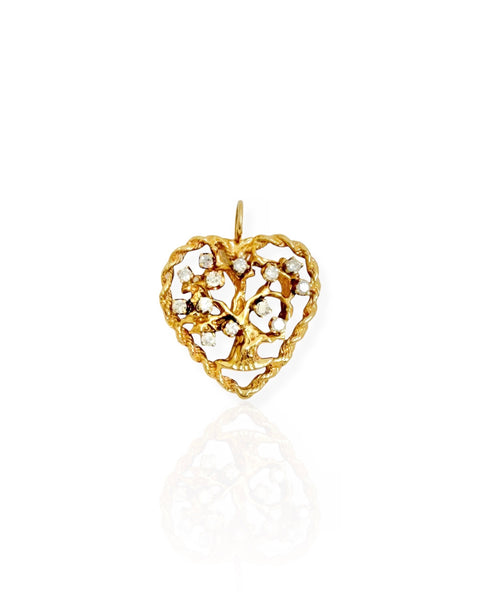 14k Gold Diamond Tree of Life Charm