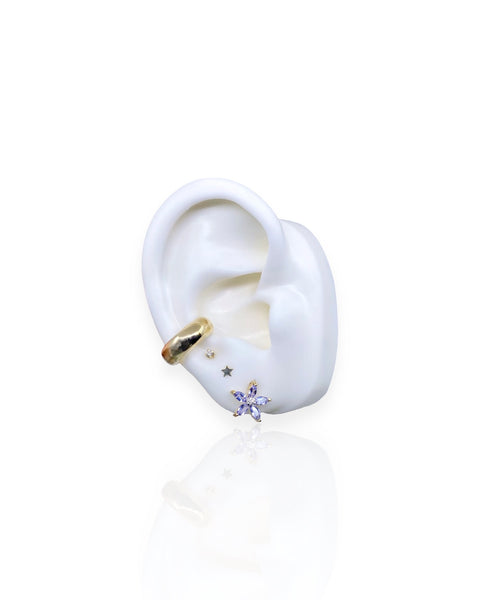 14k Gold Tanzanite Flower Earrings