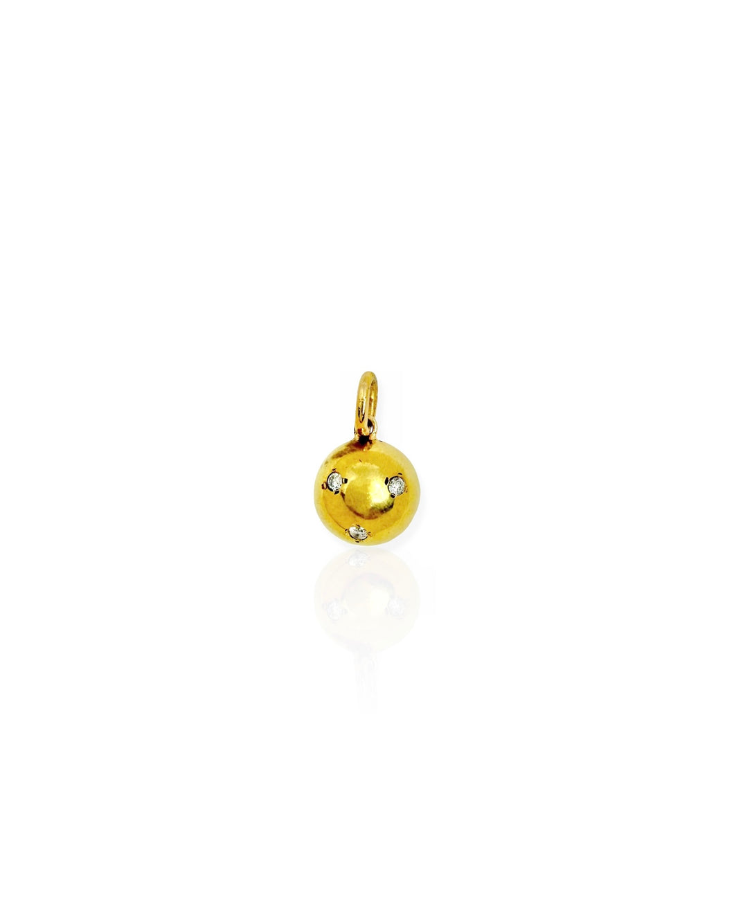 18k Gold Diamond Half Dome Charm