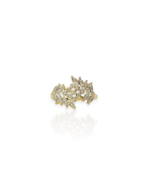 14k Gold Diamond Laurel Ring (7.5)