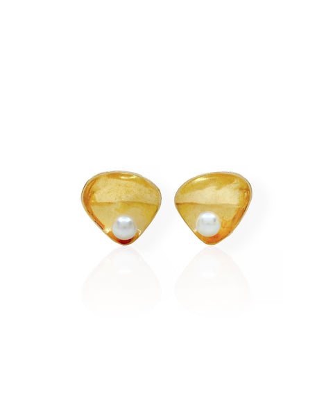 Esther Lewittes Gold and Pearl Earrings