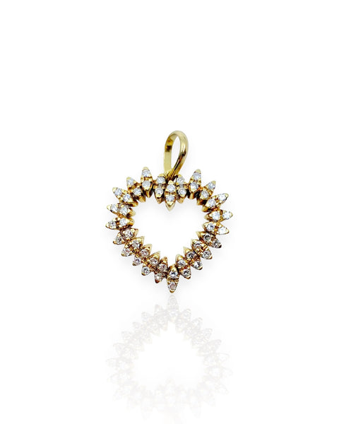 18k Gold Diamond Heart Charm