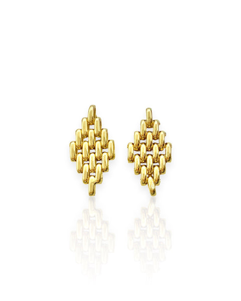 18k Gold Panther Chain Earrings