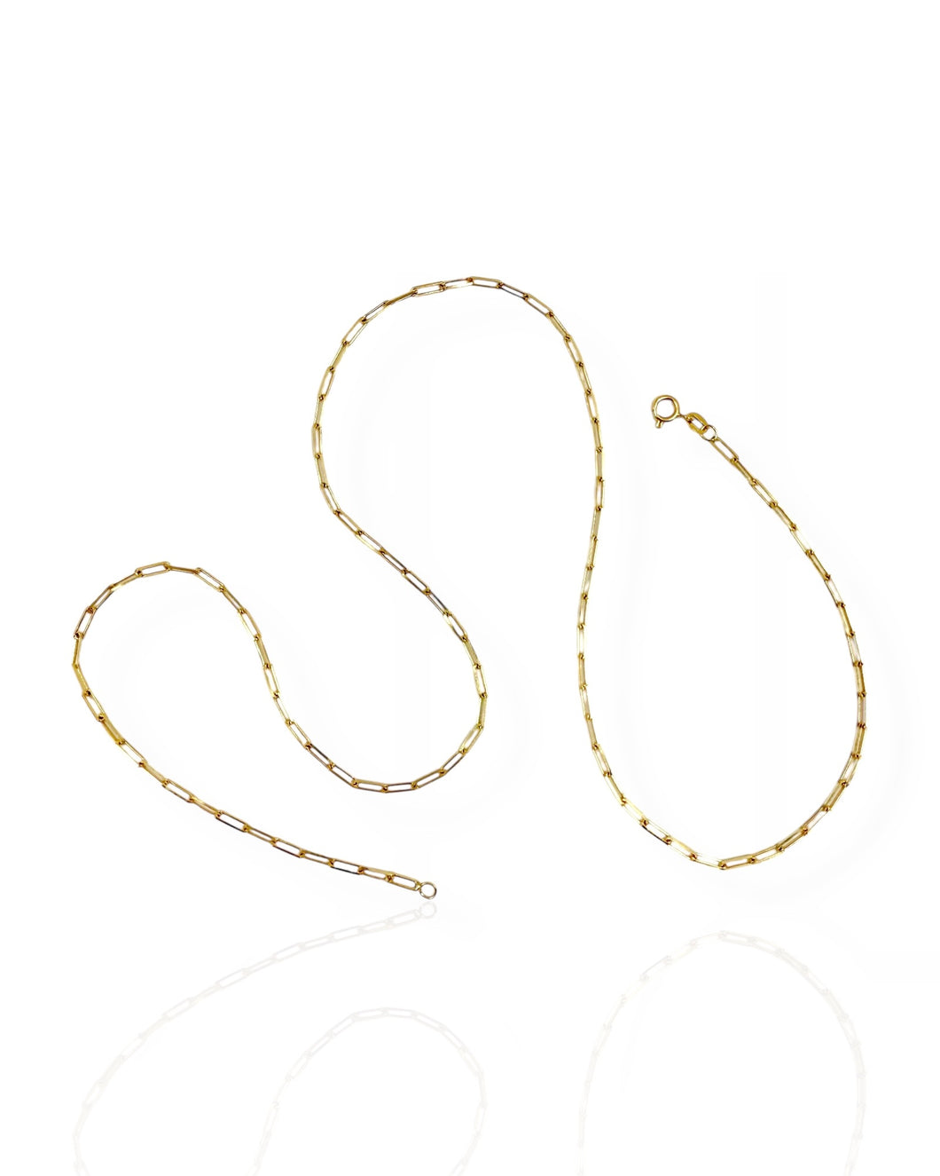 18k Gold Paperclip Chain Necklace (18