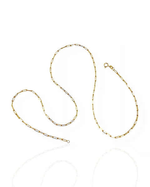 18k Gold Paperclip Chain Necklace (18