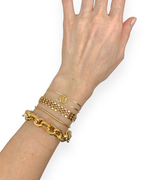 14k Gold Fancy Panther Link Bracelet (6.875")