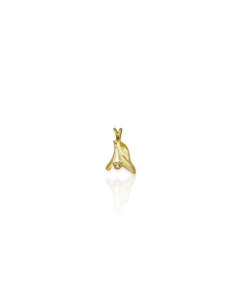 14k Gold Diamond Abstract Charm