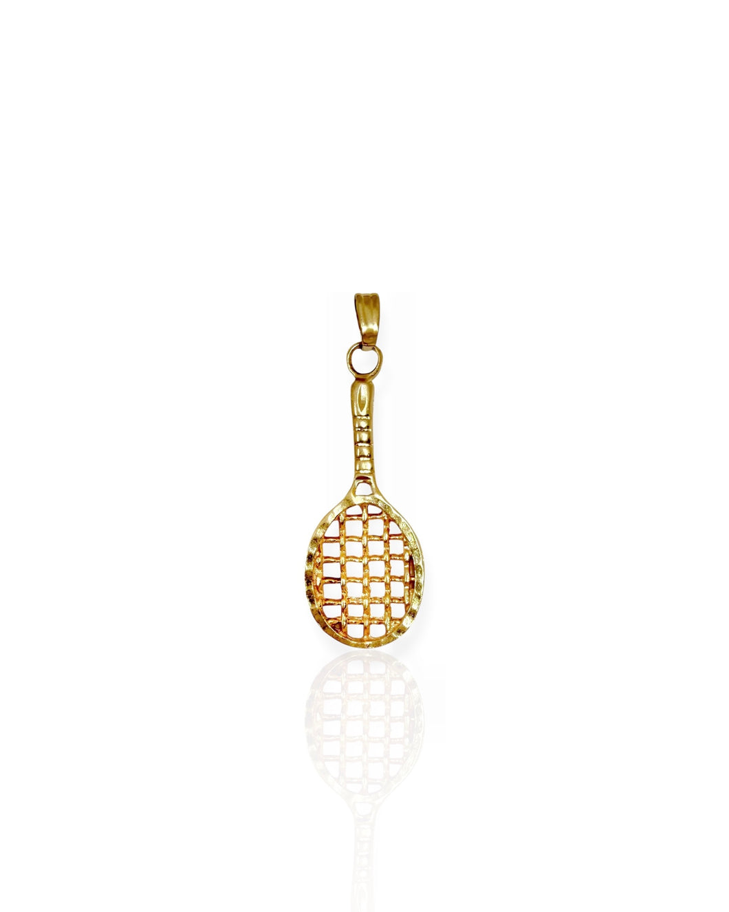 14k Gold Tennis Racket Charm