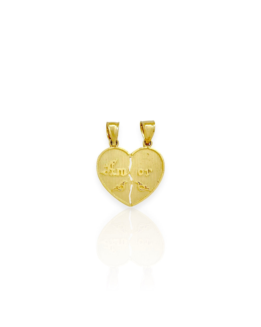 14k Gold Amor Heart Charm