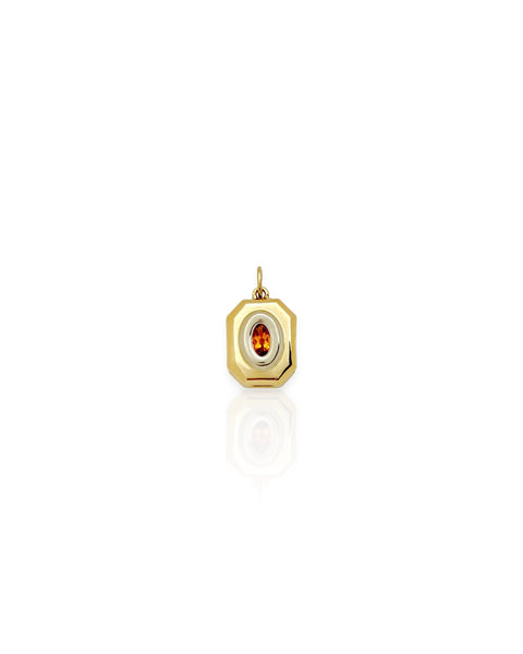 14k Gold Octagon Gemstone Charm