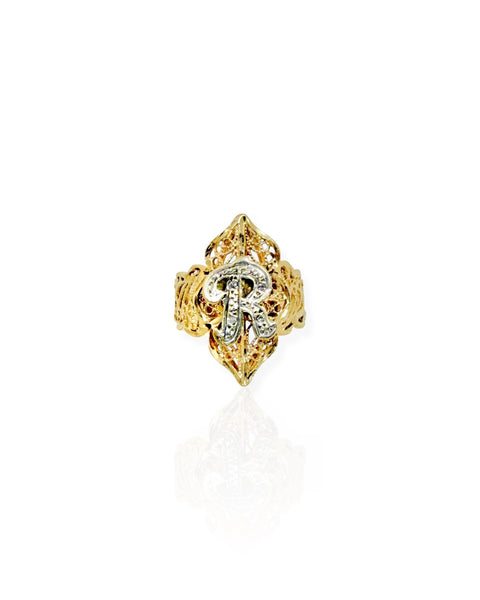 14k Gold Letter R Ring (5.25)