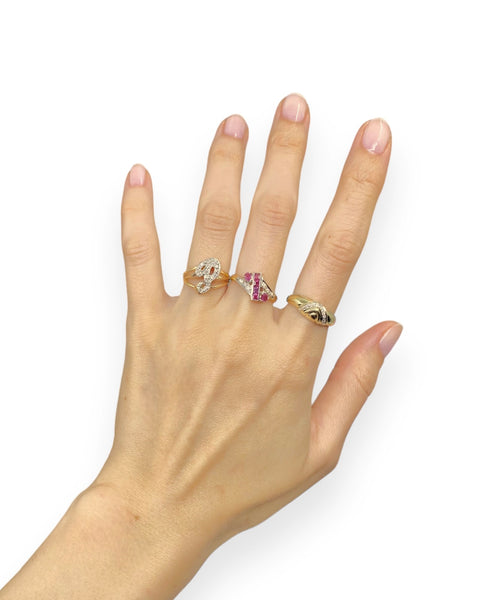 14k Gold Ruby Bar Rings (6.25, 6.5, 6.75)