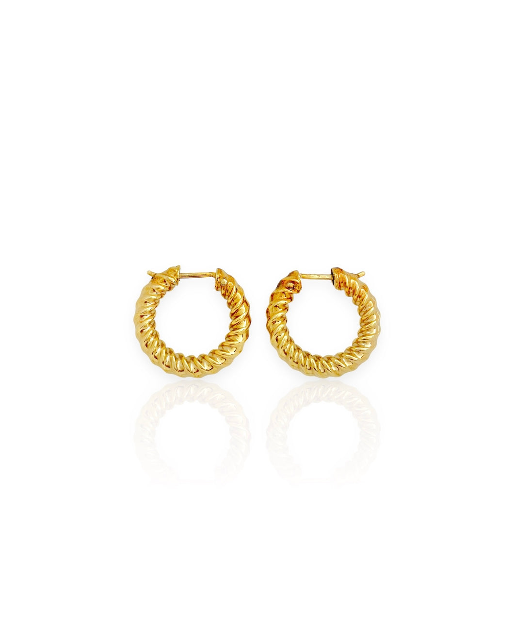 14k Gold Twisted Hoop Earrings