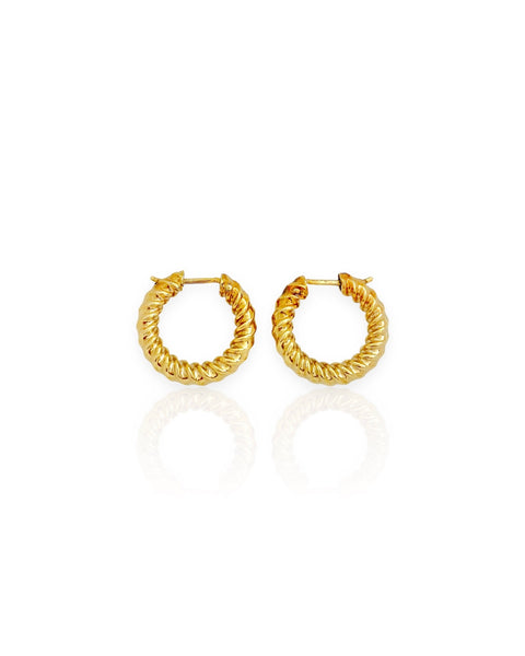 14k Gold Twisted Hoop Earrings