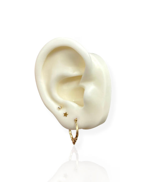 14k Gold Heart Hoop Earrings