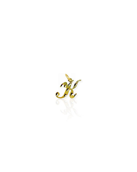 14k Gold Letter K Charm