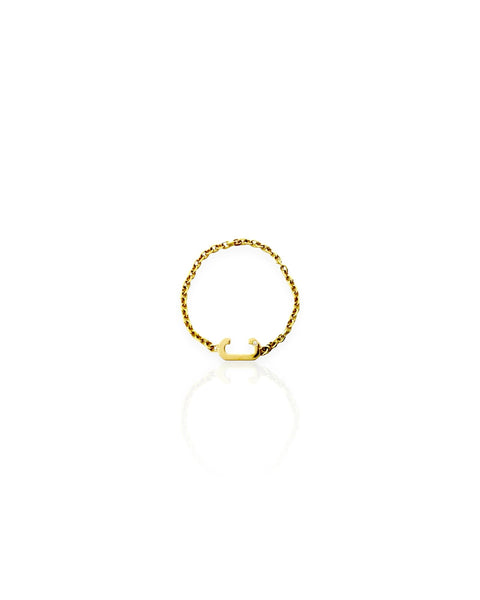 14k Gold Letter C Chain Ring (3.75)