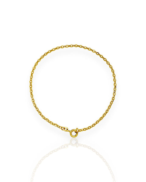 18k Gold Flat Cable Chain Bracelet (8.125