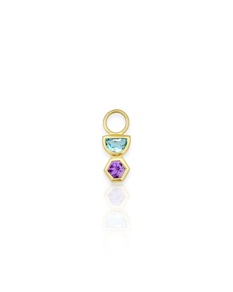 14k Gold Gemstone Totem Charm