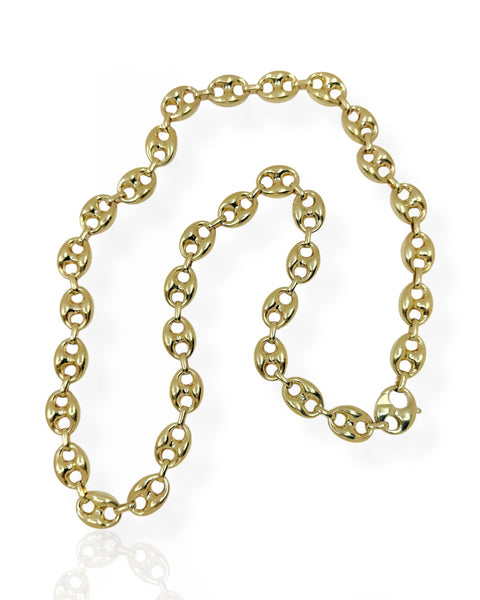 14k Gold Puffy Mariner Necklace (30.5