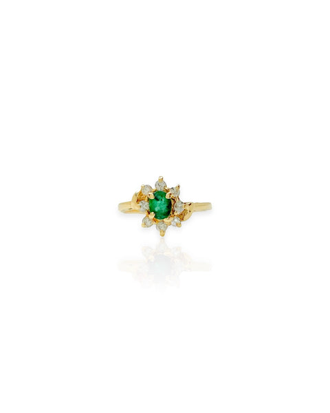 14k Gold Emerald Flower Ring (4)