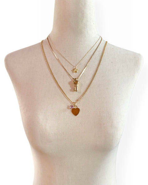 14k Gold Amethyst Heart Charm