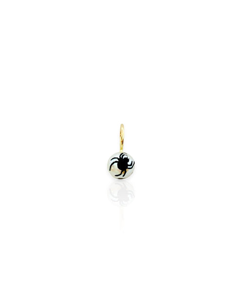 14k Gold Spider Pearl Charm