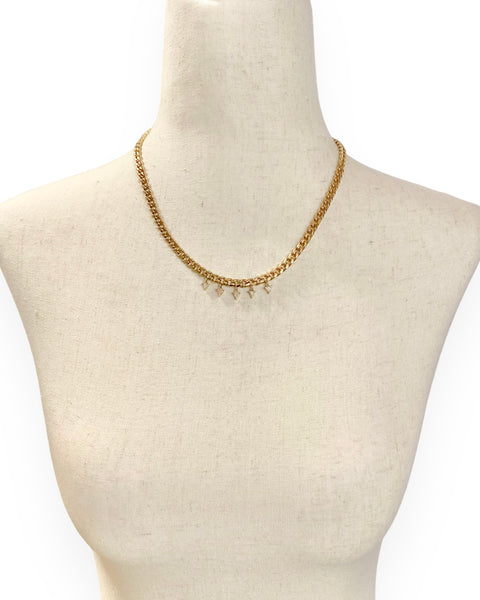 14k Gold Diamond Fringe Necklace (18")