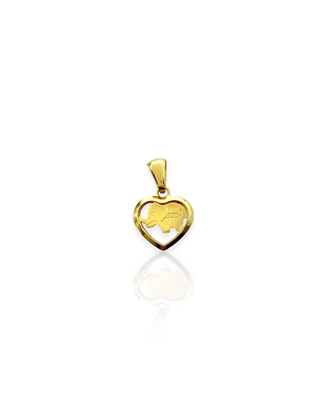 10k Gold Elephant Heart Charm