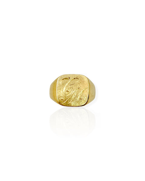 14k Gold CM Signet Ring (9.25)