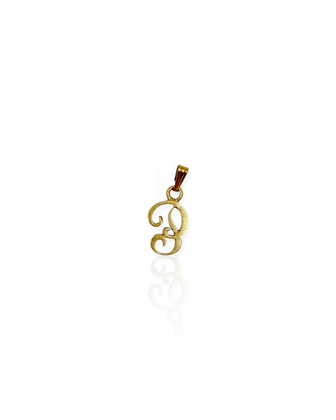 14k Gold Letter P Charm