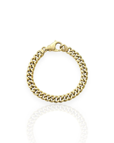 14k Gold Curb Chain Bracelet (6.875