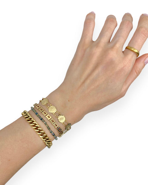 14k Gold Curb Chain Bracelet (6.875")