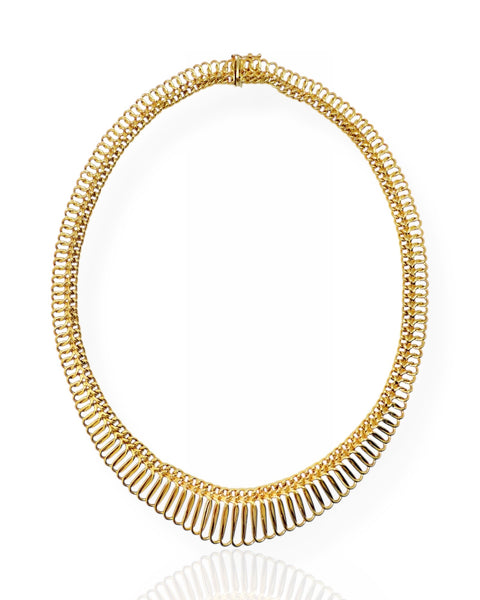 14k Gold Paperclip Cleopatra Necklace (17