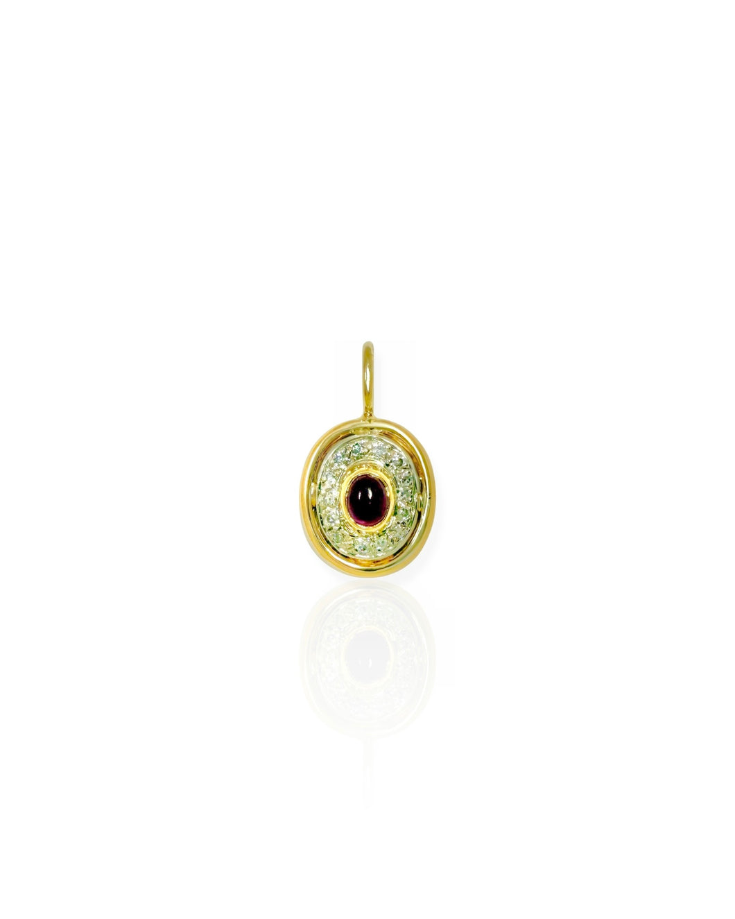 14k Gold Ruby and Diamond Shield Charm