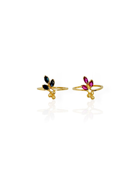 14k Gold Gemstone Grape Rings (6.5)