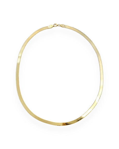 14k Gold Herringbone Chain Necklace (18.125