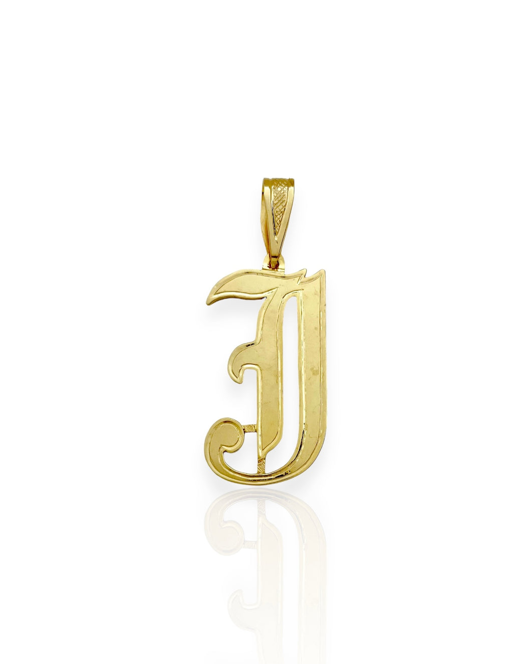 14k Gold Jumbo Gothic Letter J Charm