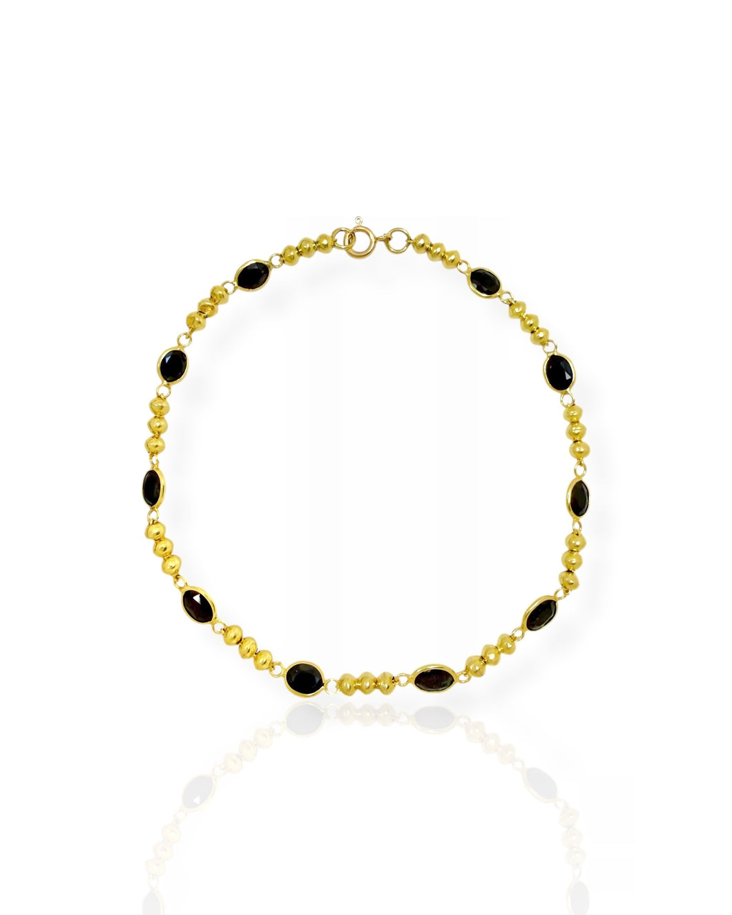 18k Gold Sapphire Station Bracelet (7.1875