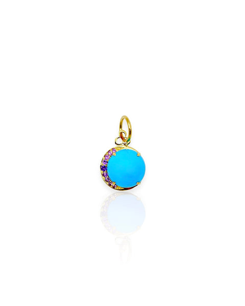 18k Gold Devon Woodhill Gemstone Moon Charm