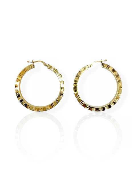 14k Gold Square Edge Hoop Earrings