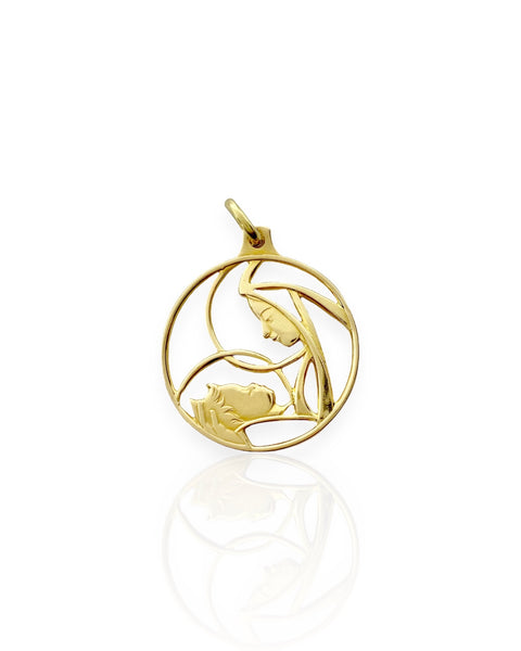 14k Gold Mary and Child Charm