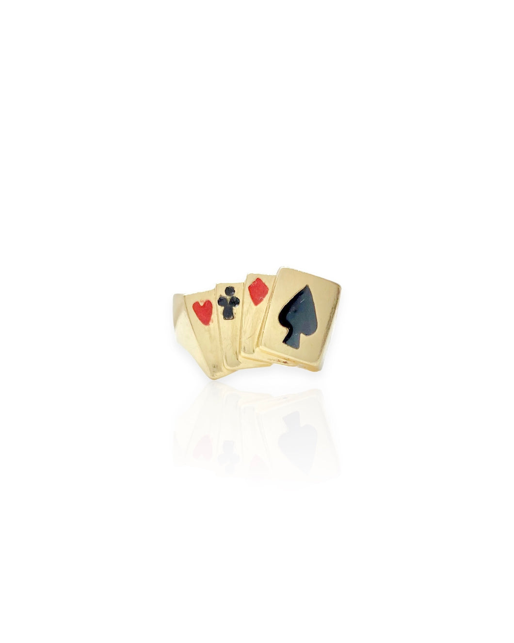 14k Gold Card Suits Ring (8)