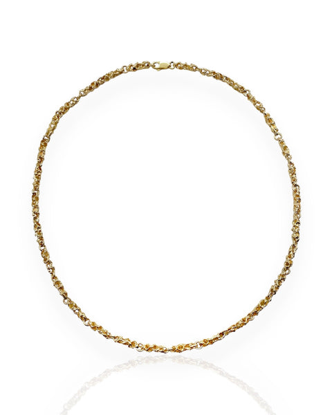 14k Gold Nugget Chain Necklace (17.375